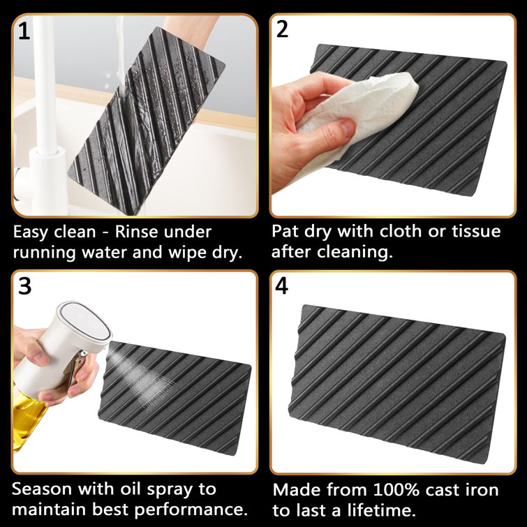 Gourmet Easy Cast Iron NonStick Dishwasher Safe Grill Press Wayfair